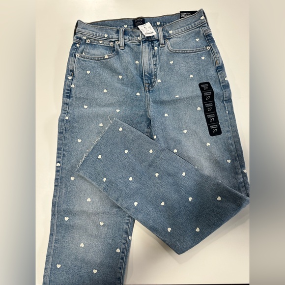 J. Crew Denim - Women's J Crew Blue Heart Print Jeans